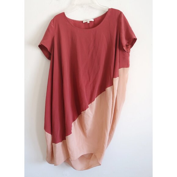 Maje Silk Two-Tone Shift Dress - Size 1 - Picture 1 of 9